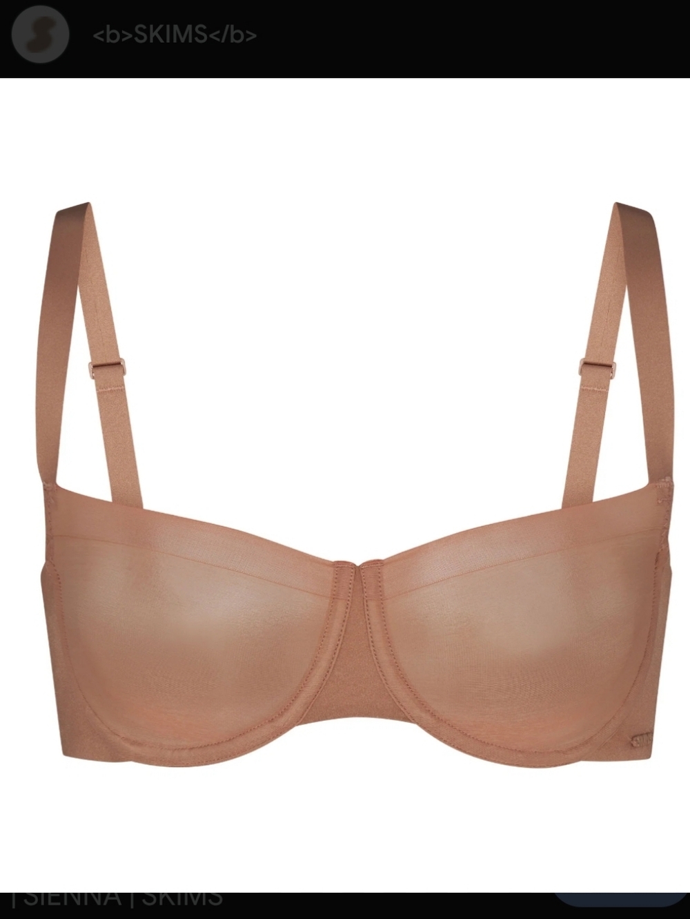 SKIMS No Show Molded Unlined Balconette Bra 38C "CLAY"